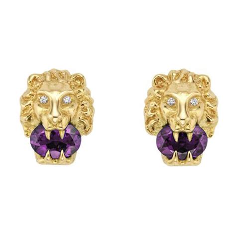 gucci double g stud earrings|gucci 18k amethyst earrings.